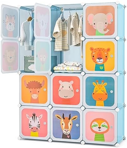 Costzon Kids Closet, Cartoon DIY Modular Dresser Storage Organizer by Costzon