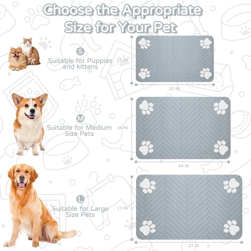 Dog Cat Food Mat, Absorbent Pet Feeding Mat - Image 3