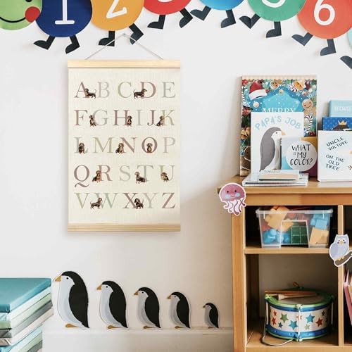 TLESKE Dachshund Alphabet ABC Chart Poster Hanger Frame, Homeschool Preschool - Image 2