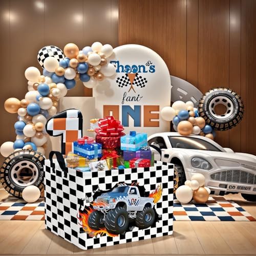 Racing Car Storage Basket Monster Truck Toy Book Shelf Basket Kid Room Decor - Image 5