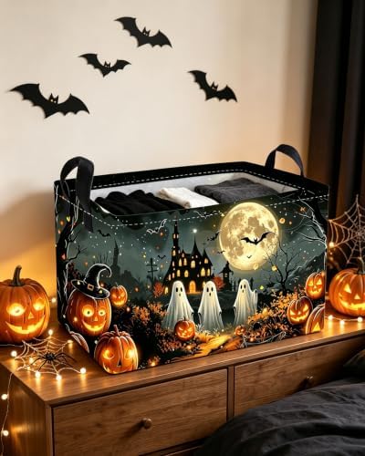 Essme Rectangular Halloween Basket, Kids Storage Bins Organizer - Image 3