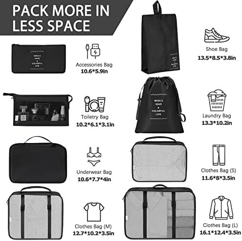KPX 8 Set Packing Cubes for Travel, Luggage Packing Organizers Accessories - Image 2