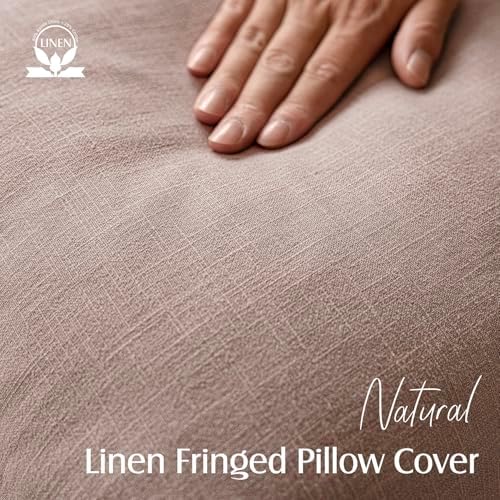 Foindtower Decorative Linen Fringe Throw Pillow Covers Cozy Boho Farmhouse - Image 2