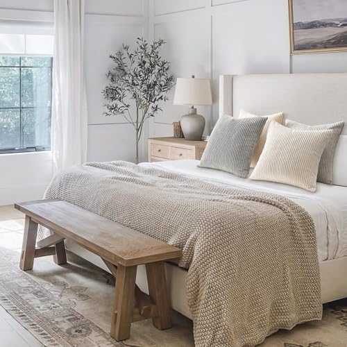 Topfinel 4 Packs Neutral Decorative Throw Pillows Covers 20x20 Inch - Image 4