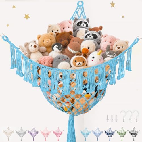 Lare Stuffed Animal Storage Hammock Corner Net by PrimZootyDesign