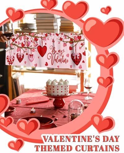 Pink Valentine's Day Kitchen Curtains Valances - Image 6