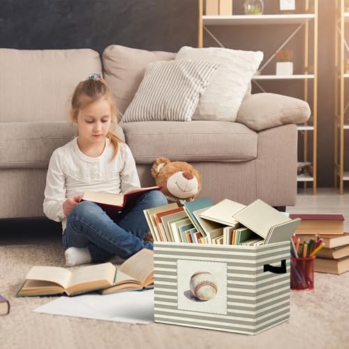 Rustic Baseball Storage Bins Boxes Handles - Image 5
