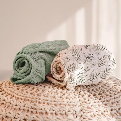 lulumoon Muslin Changing Pad Cover: 32x16 Fit Standard Rectangle Pad - Image 3