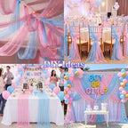 4 Pcs Pink Blue Table Runner for Gender Reveal Party Solid - Image 6