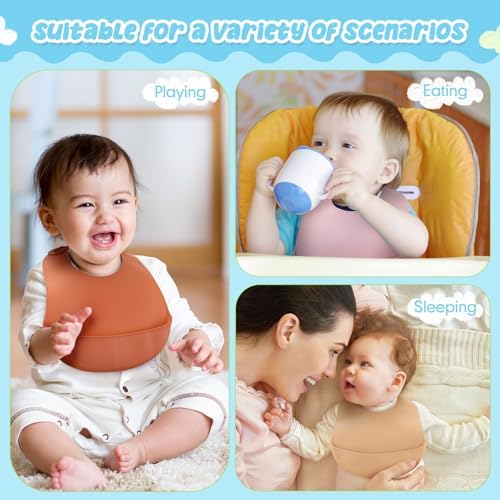 Mepase Silicone Bibs Waterproof Silicone Baby Bibs - Image 7