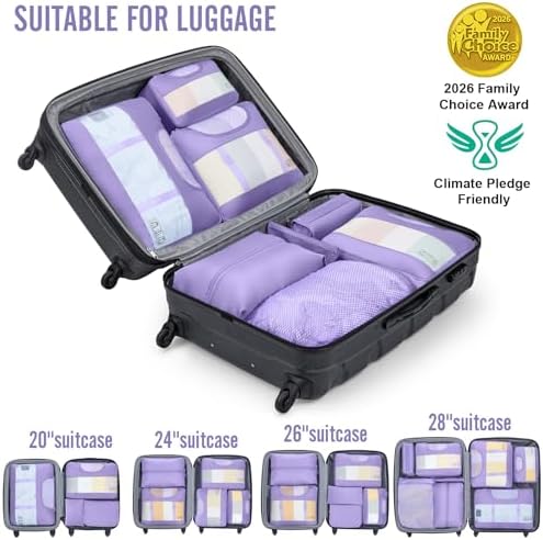 Veken 8 Set Packing Cubes for Travel Essentials, Anti-Wrinkle Buckled Suitcase - Image 6
