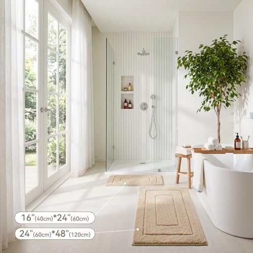 GRANNY SAYS Khaki Bathroom Runner Rug 24" x 48", Soft Microfiber Bath Mat - Image 5