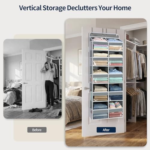 Yecaye Over The Door Organizer, 5 Tier Extra Large Behind Door Storage of 10 - Image 5
