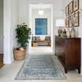 3x5 Front Door Rug Indoor Entrance Soft Vintage Navy Rugs by BILEEHOME