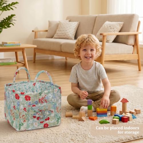 Floral Fabric Storage Basket Car Interior Storage Basket Underwear Sundries - Image 5