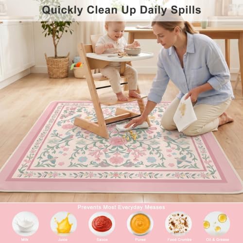 Splat Mat for Under High Chair Waterproof Non Slip Floor Mat for Baby - Image 4