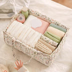 Quilted Fabric Storage Basket Floral Baby Diaper Caddy Quilted Basket - Image 4