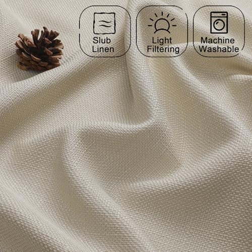 Chyhomenyc Moon Beige Valance for Windows, Light Filtering Faux Linen Textured - Image 3
