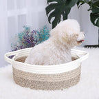 ABenkle Small Basket with Handles, Boho Decorative Rope Woven Dog Cat Toy - Image 5