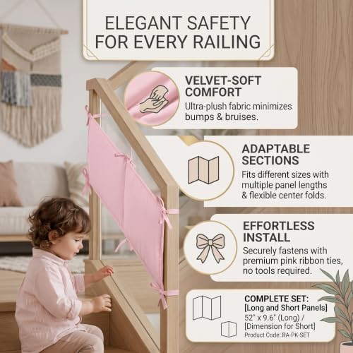 4 Pack Crib Rail Cover Sets, Full Surround Mesh Crib Rail Padding & Crib - Image 6