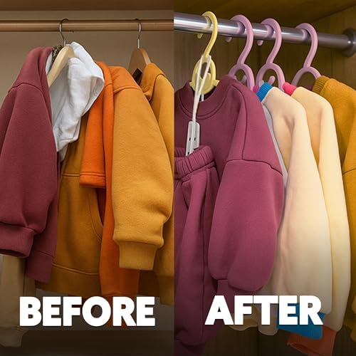 HASHI Baby Clothes Hangers Clips 36 Pack, Kids Pants Closet Organizer - Image 3
