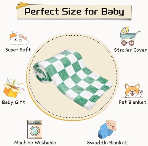 Yurhap Checkered Baby Blanket Fleece Baby Blankets - Image 7