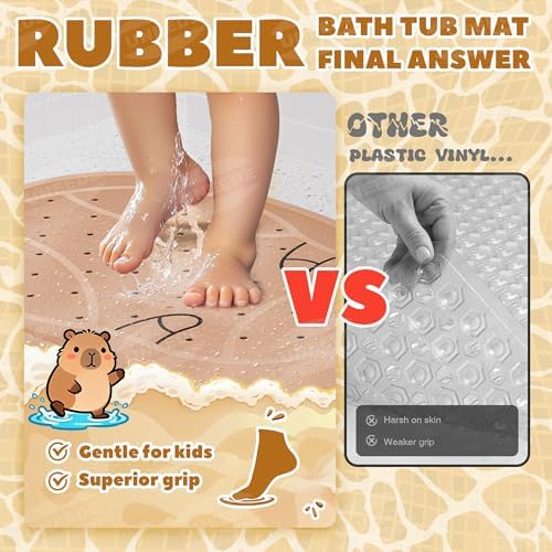 UNEEDE Kids Bathtub Mat Non Slip, Soft Rubber Shower Mat - Image 2