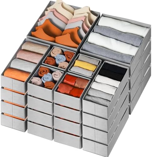 Criusia Drawer Organizer Clothes 24 Pack, Fabric Closet Organizers and Storage by Criusia