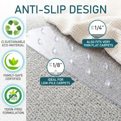 Office Chair Mat for Carpet, Non-Slip Plastic Mat for Office Chair, Desk & - Image 6