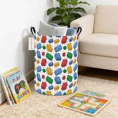 QUEENLALA Foldable Waterproof Round Fabric Laundry Basket Home - Image 4