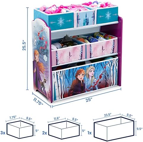 Disney Frozen II 6 Bin Design and Store Toy Organizer by Delta Children - Image 3