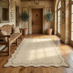 GarveeHome 3x5 Scalloped Washable Area Rug Non Slip Bedroom Entryway Rug - Image 3