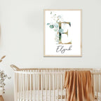 Personalized Eucalyptus Wooden Name Sign, Floral Monogram Nursery Decor - Image 3