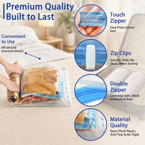 Compression Bags for Travel Essentials, Roll Up Bags No Vacuum Needed - Image 3