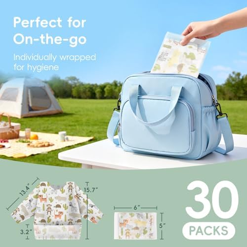 KIIS Disposable Baby Bibs, Waterproof Smock Bibs, Full Coverage - Image 6