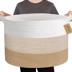 MEGASKET Extra Large Storage Basket, 22” X 22” X 14” Blanket Basket Living Room by MEGASKET