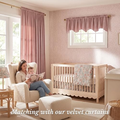 StangH Dusty Rose Valance for Windows 52x18 Inch, 1 Panel - Image 2