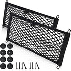Small Cargo Net for Car Trunk Storage, 2 Pack Elastic Mesh Net Pocket Organizer by MOJIOO