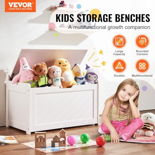 VEVOR Wooden Toy Chest for Kids, Toddler Toy Storage Box - Image 4