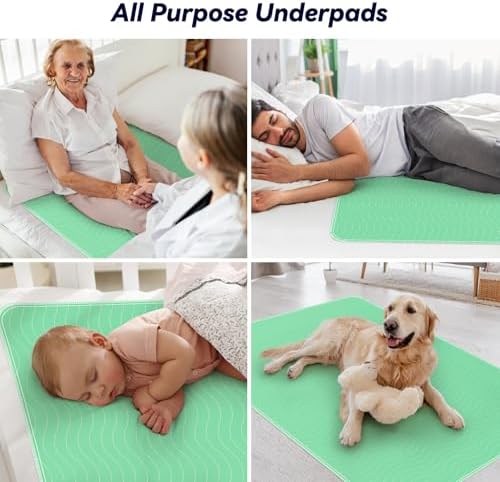 Fygrip 4 Pack 36” x 54” Extra Heavy Absorbency Washable Underpads Bed Pads - Image 7