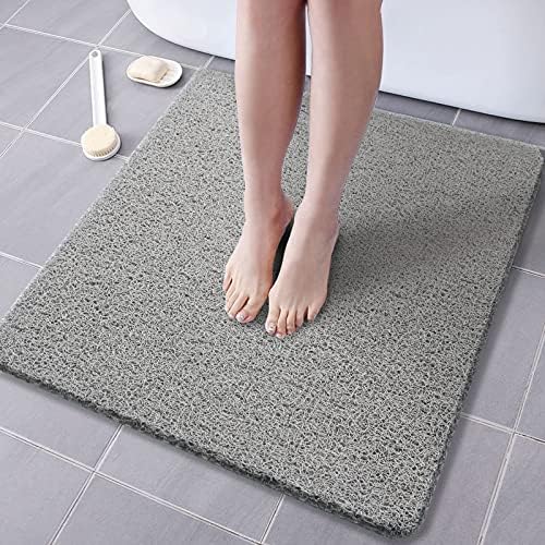 Shower Mat Non Slip Without Suction Cups 24x24 inch, PVC Loofah Bath Mat by HOME