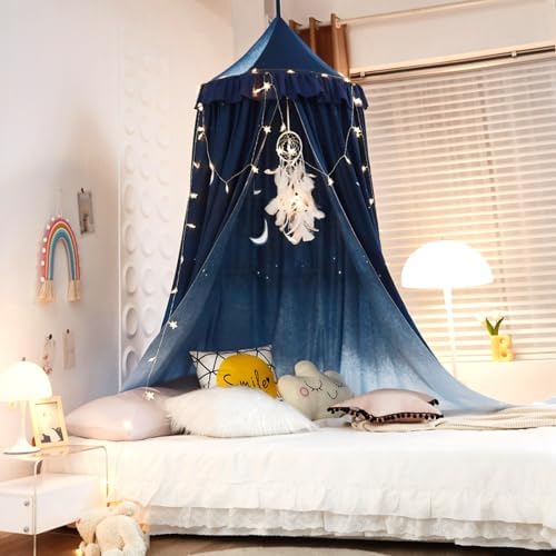 Kertnic Decor Princess Canopy for Girls Bed, Soft Smooth Playing Tent Canopy - Image 3
