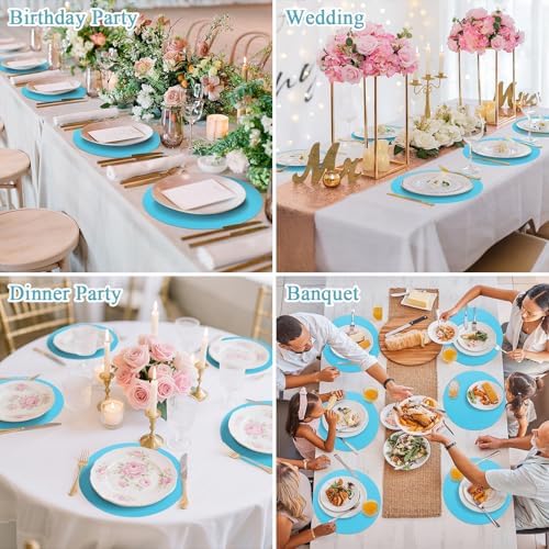 SHACOS 100 pcs Round Paper Placemats Disposable 13 inch Colored Paper Place Mats - Image 7
