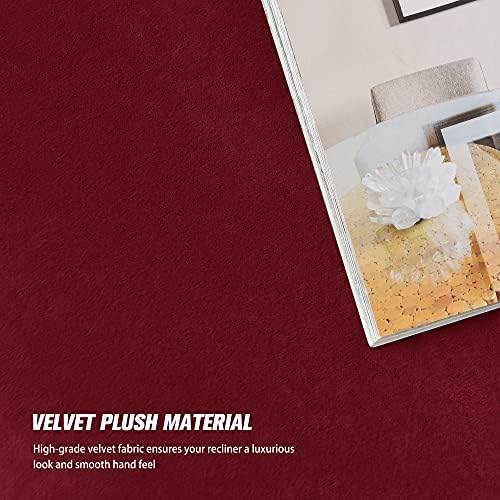 Stretch Recliner Covers, 4-Piece Ultra Soft Velvet Recliner Chair Slipcover - Image 3