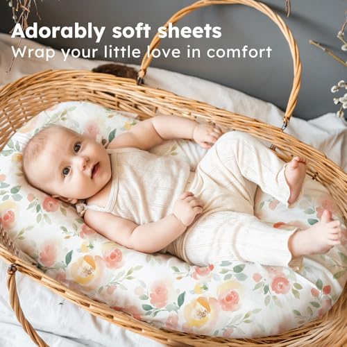 Baby Bassinet Sheets, 3 Pack Fitted Bassinet Mattress Sheets, Compatible - Image 6