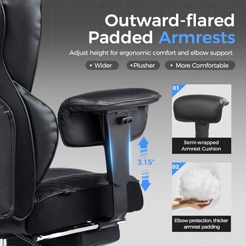 GTPLAYER Big and Tall Gaming Chair 400lbs Heavy Duty Office Chair - Image 6