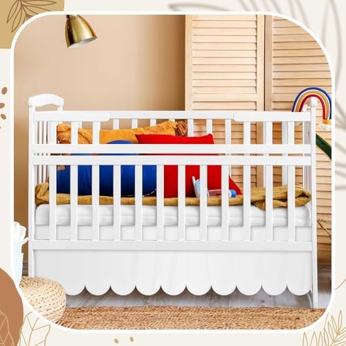 100% Microfiber Scalloped Mini Crib Skirt 24"x 38" - Image 4