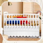 100% Microfiber Scalloped Crib Skirt 28"x 52" - Image 4