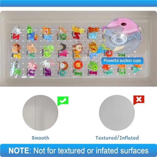 Secopad Bathtub Mat Non Slip, Cartoon Bath Tub Mat, 26 Alphabet - Image 5