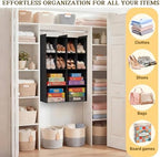 4 Tier Hanging Closet Organizer, 12 Compartments Dual Row Storage - Image 6